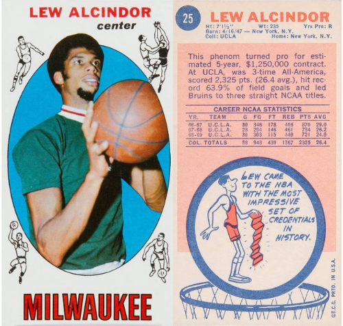 Portrait of Milwaukee Bucks center Lew Alcindor (later known as